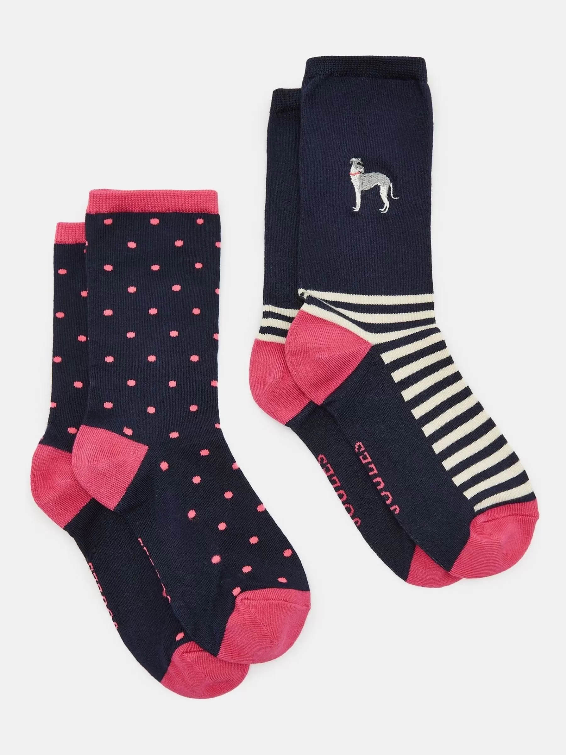 Joules Women's Everyday 2 Pack Socks (size 4-8) Navy Sale