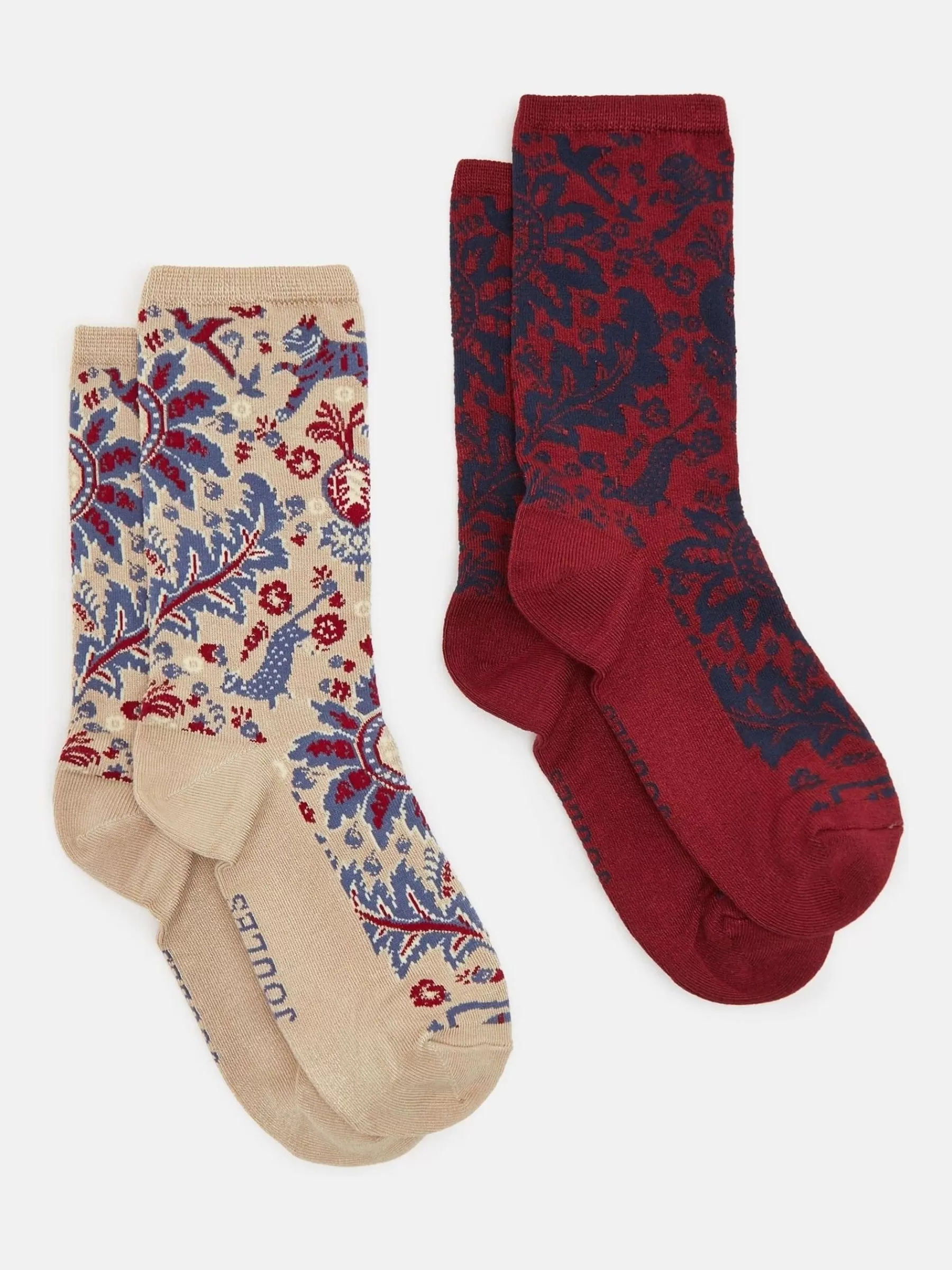 Joules Women's Everyday 2 Pack Socks (size 4-8) Neutral/Navy New