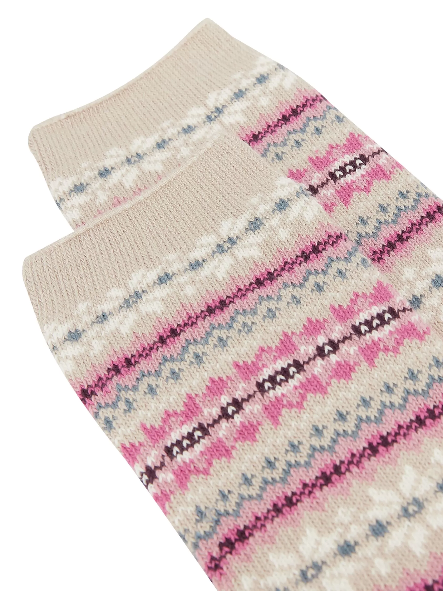 Joules Women's Lucille Fairisle Pattern Socks Oatmeal Discount