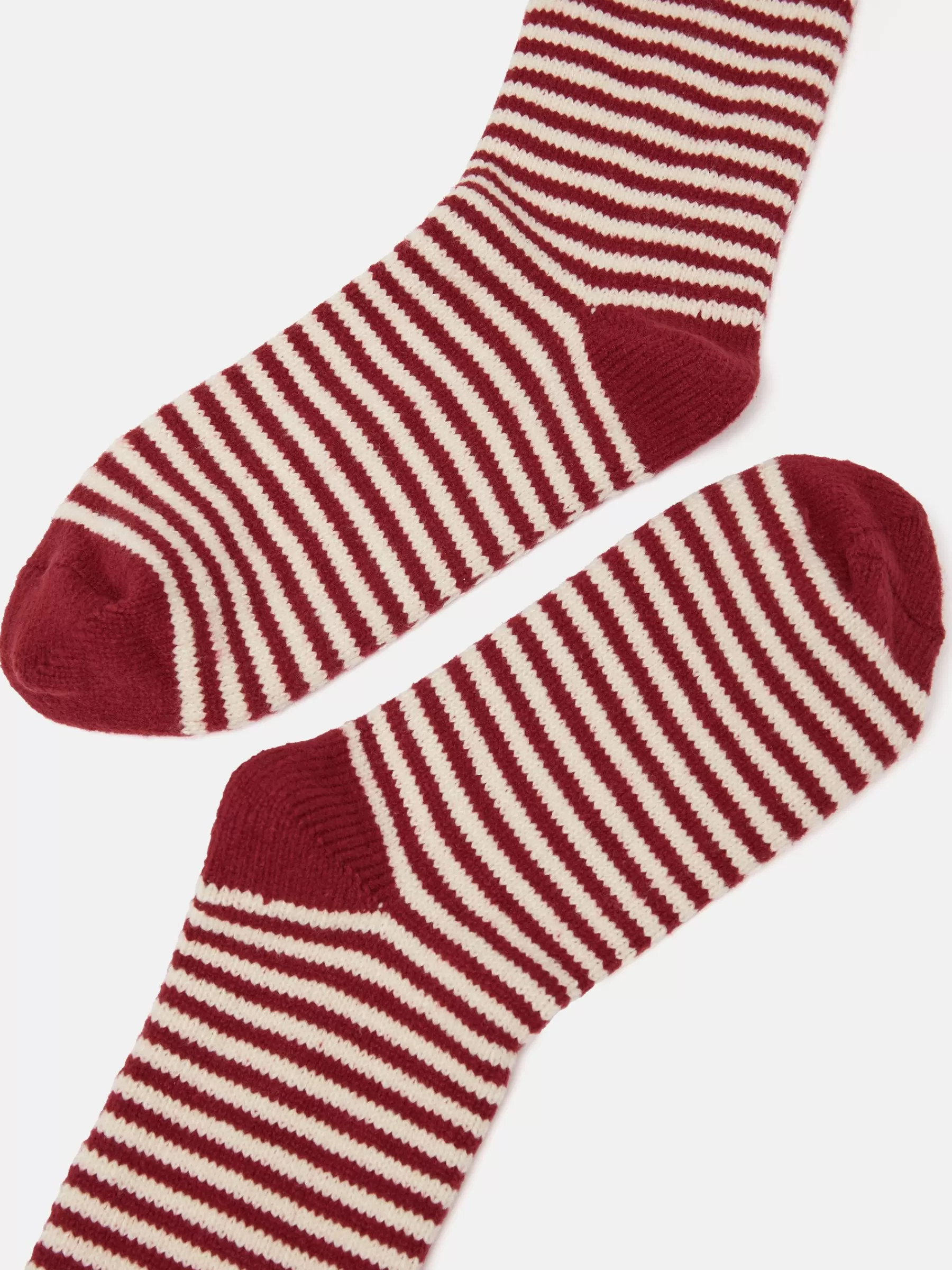 Joules Women's Toasty Cosy Striped Socks (size 4-8) Burgundy Flash Sale