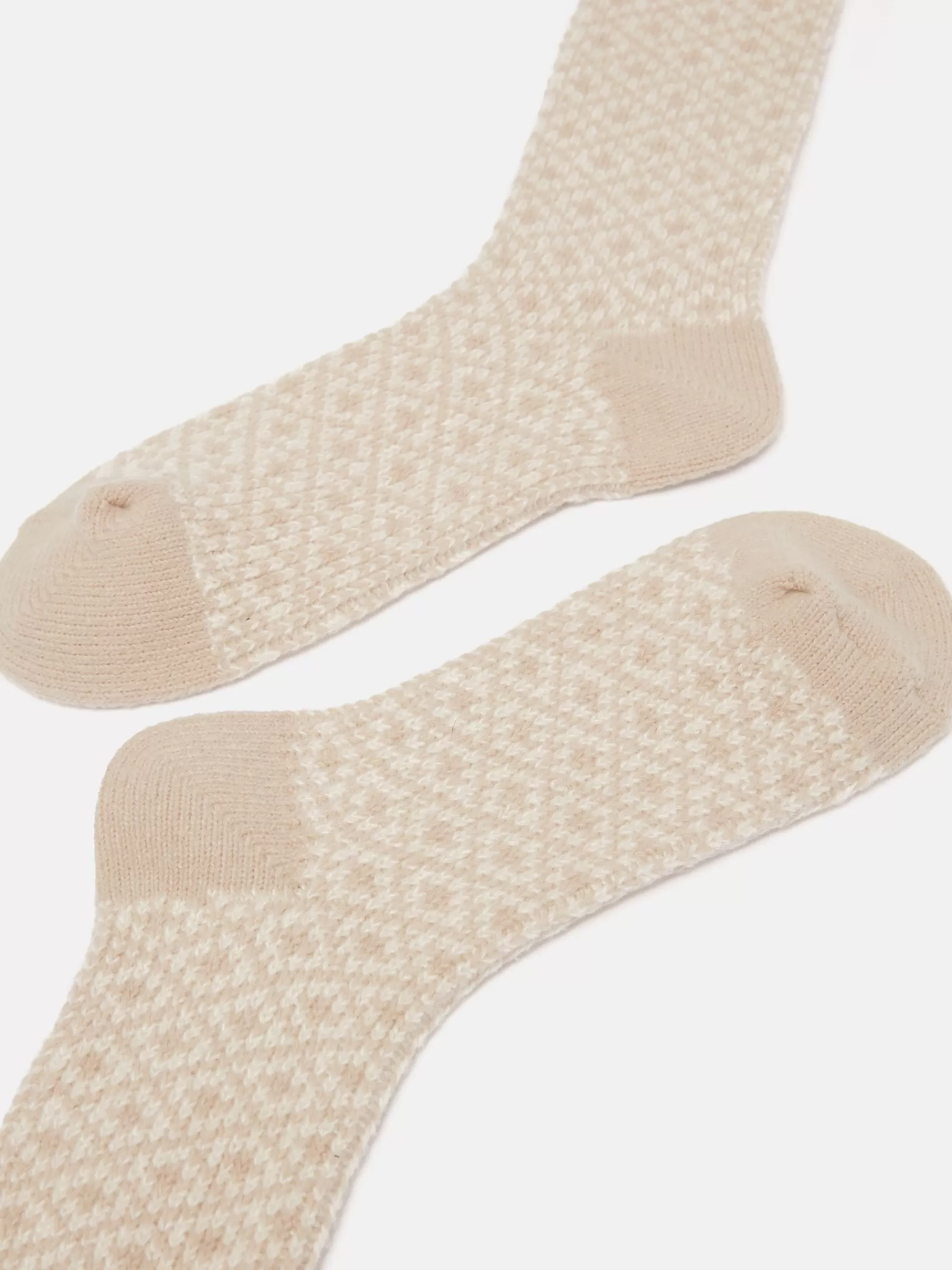 Joules Women's Toasty Cosy Geometric Socks (size 4-8) Oatmeal Store