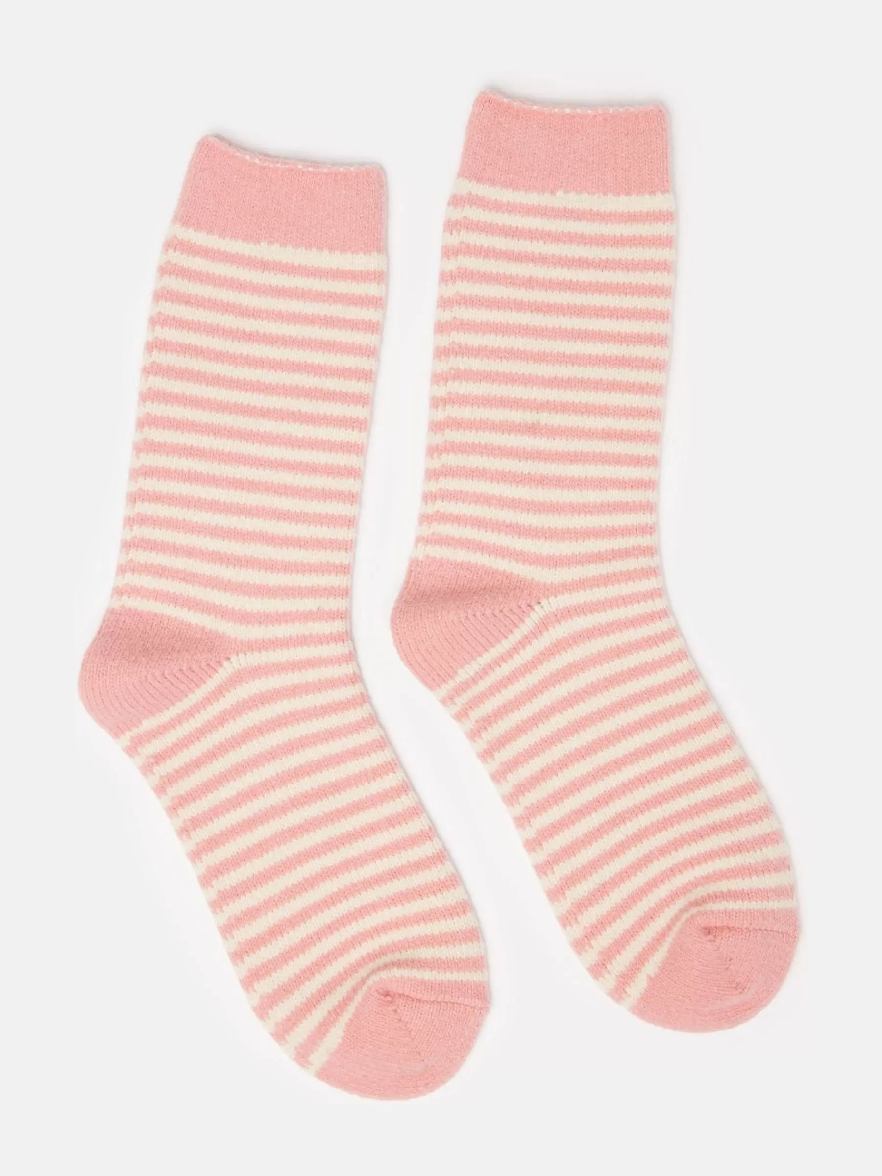 Joules Women's Toasty Cosy Striped Socks (size 4-8) Pink Fashion