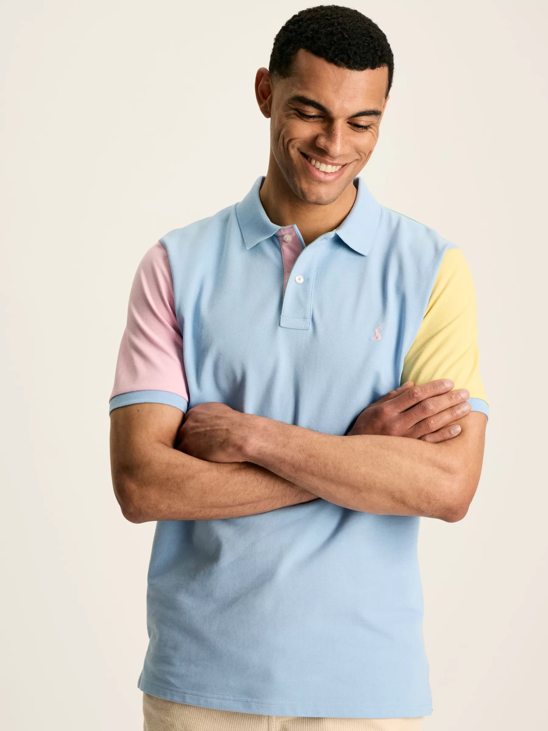 Joules Woody Colourblock Polo Shirt Blue Best Sale