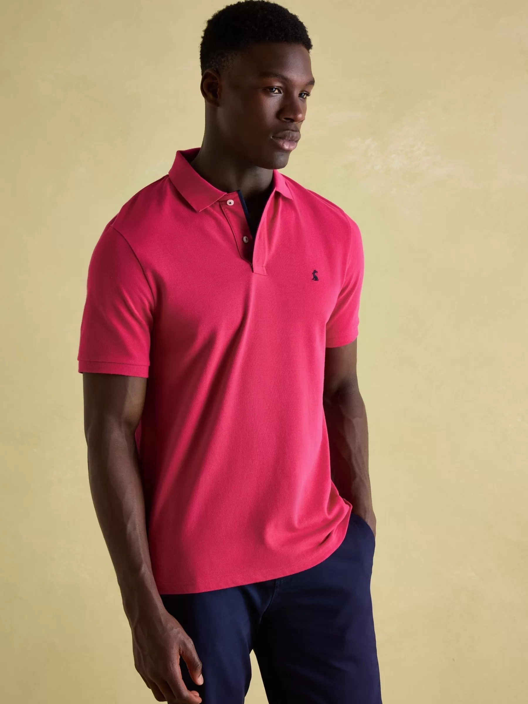 Joules Woody Bright Pink Regular Fit Cotton Pique Polo Shirt BrightPink Sale