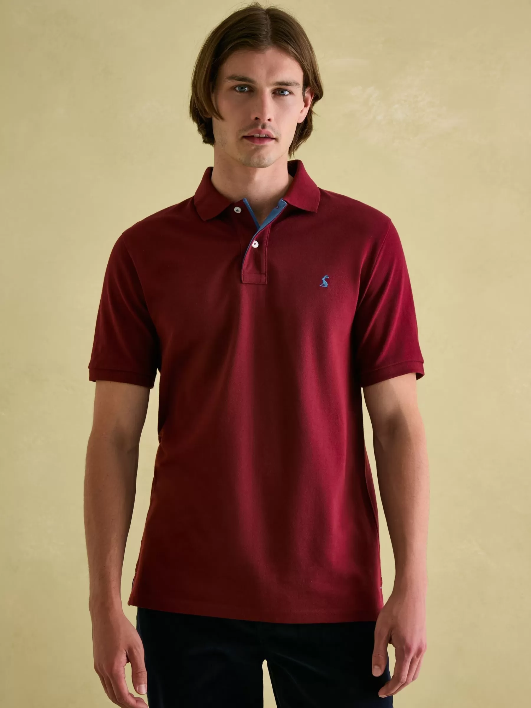 Joules Woody Regular Fit Cotton Pique Polo Shirt Burgundy Shop