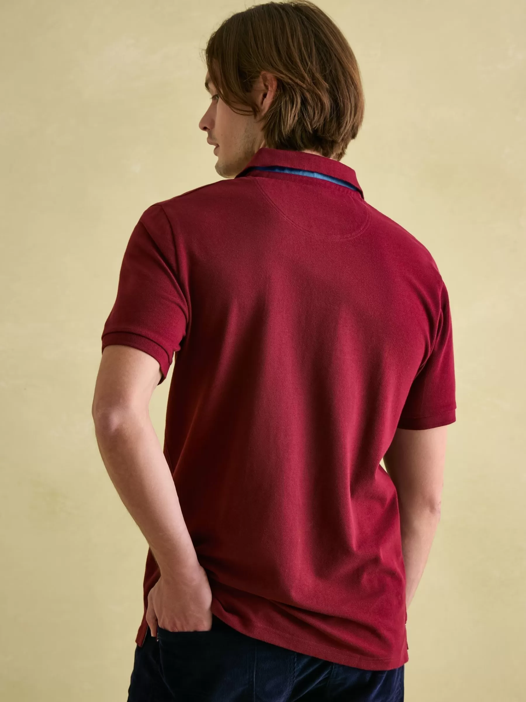 Joules Woody Regular Fit Cotton Pique Polo Shirt Burgundy Shop