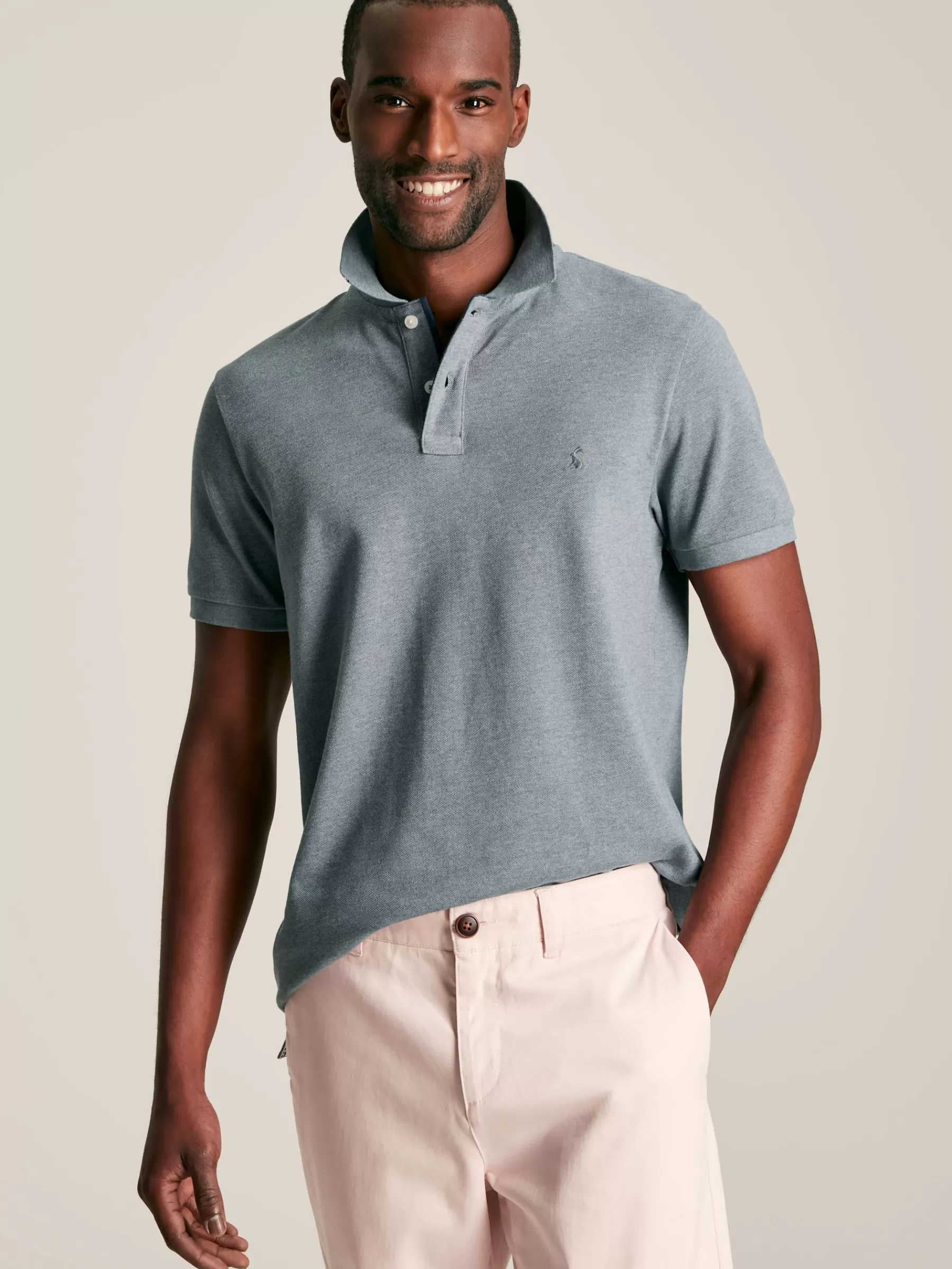 Joules Woody Regular Fit Cotton Pique Polo Shirt Grey Flash Sale