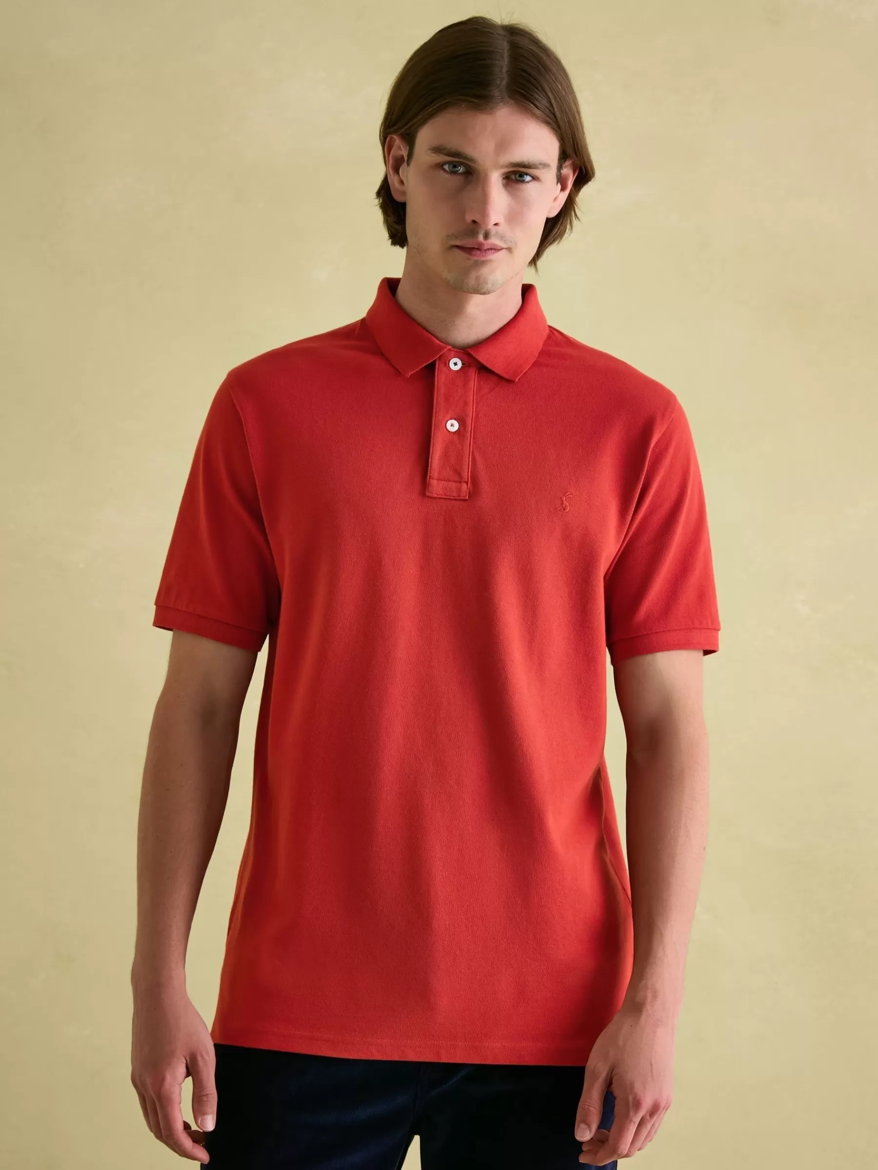 Joules Woody Regular Fit Cotton Pique Polo Shirt Orange Flash Sale