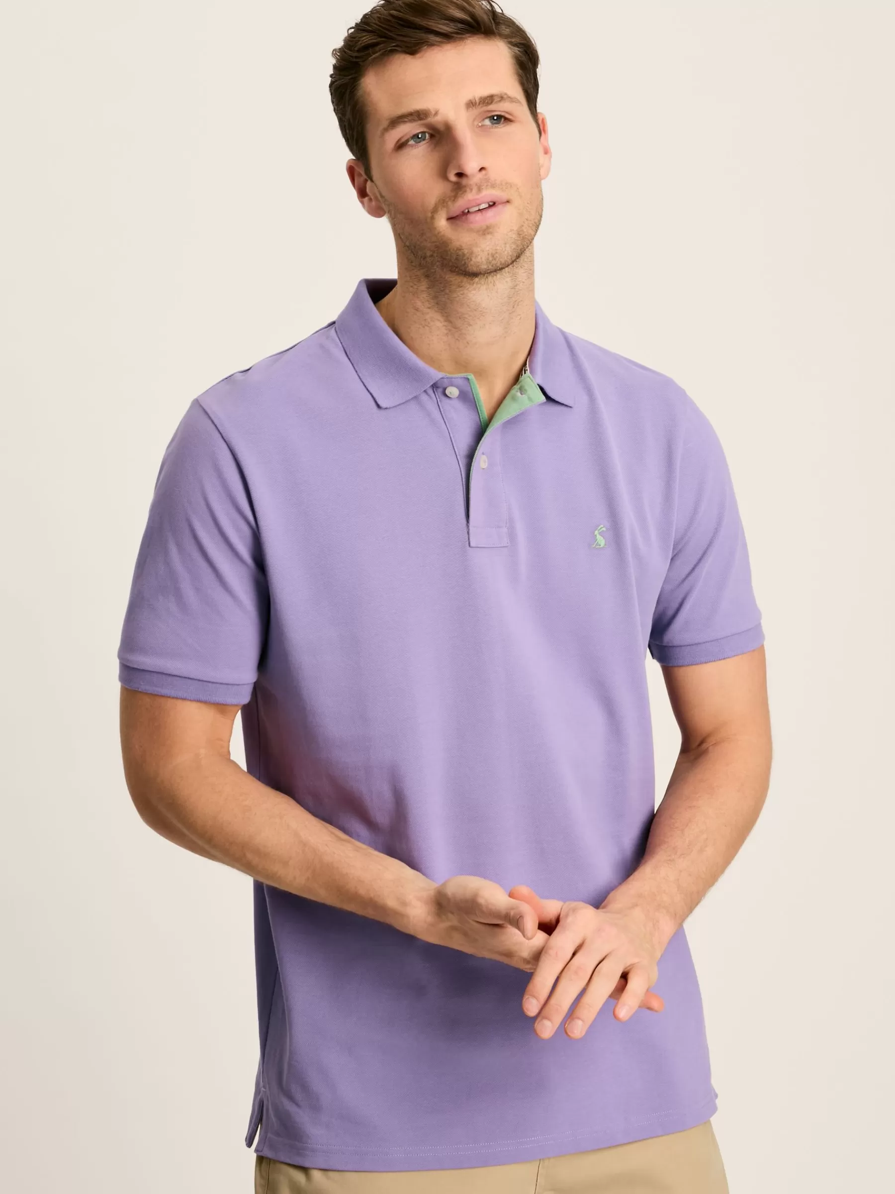 Joules Woody Regular Fit Cotton Pique Polo Shirt Purple New